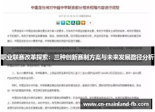 职业联赛改革探索：三种创新赛制方案与未来发展路径分析